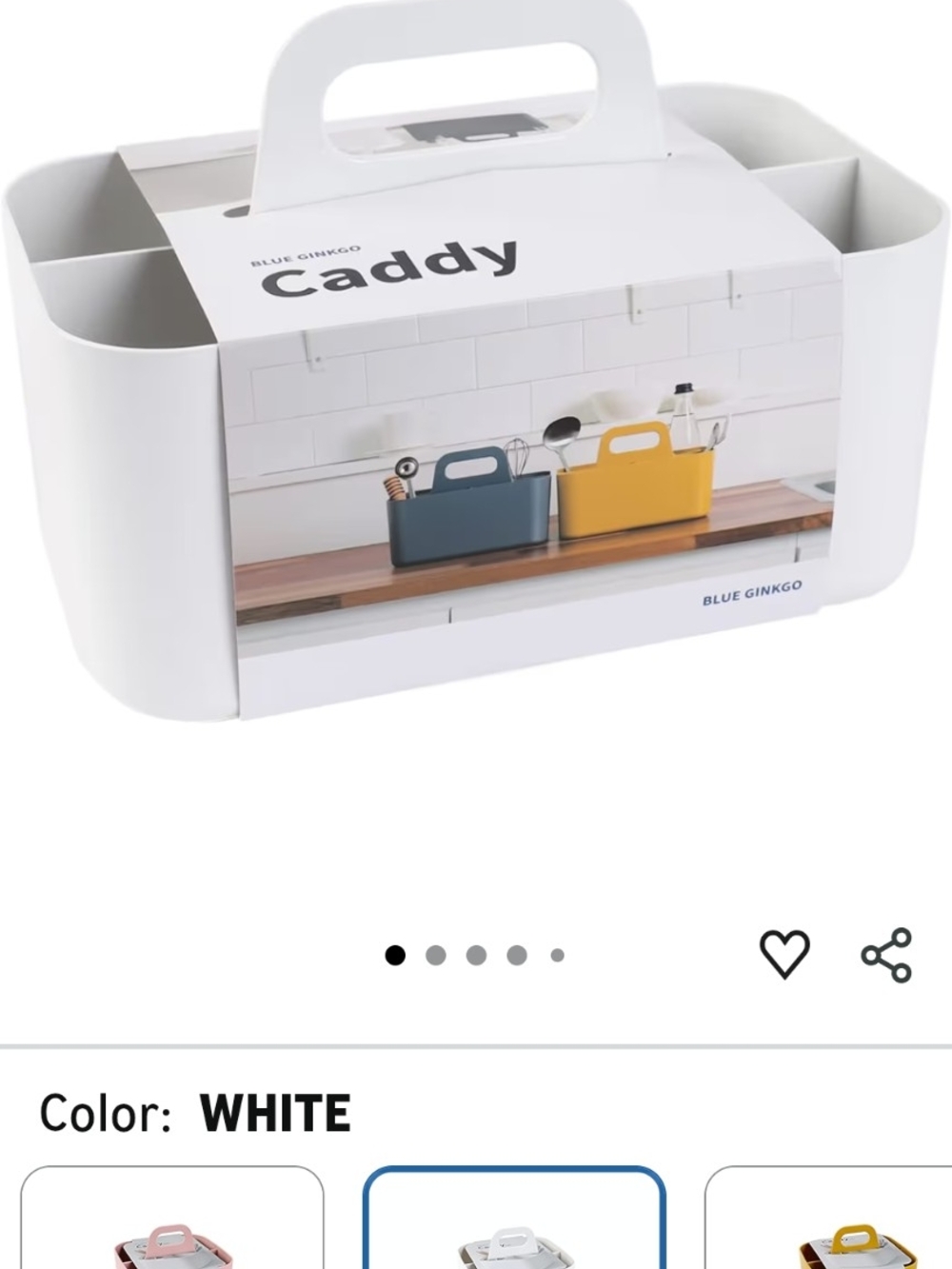 Caddy Organizer Tote in White